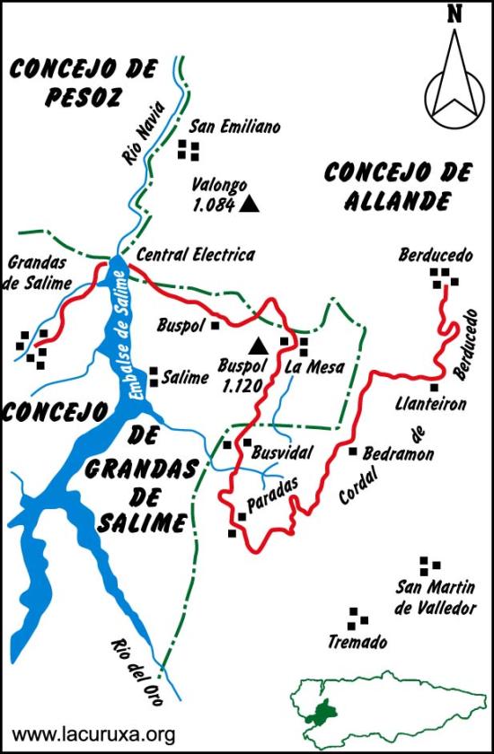 mapa de la ruta