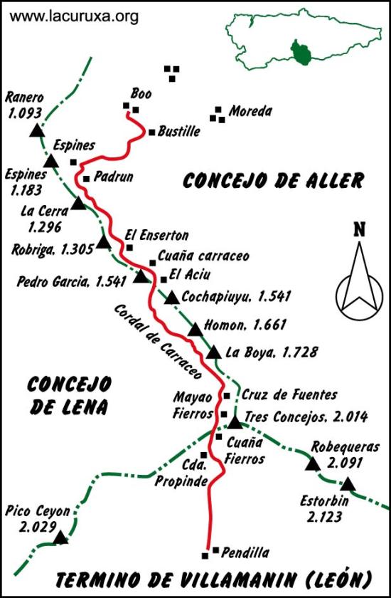 mapa de la ruta