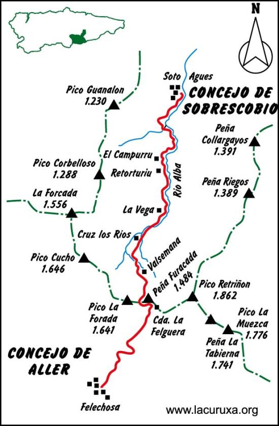 mapa de la ruta