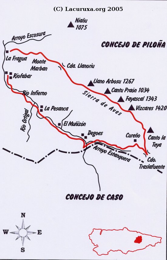 mapa de la ruta