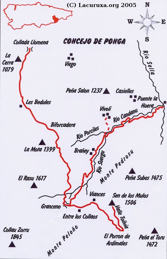 mapa de la ruta